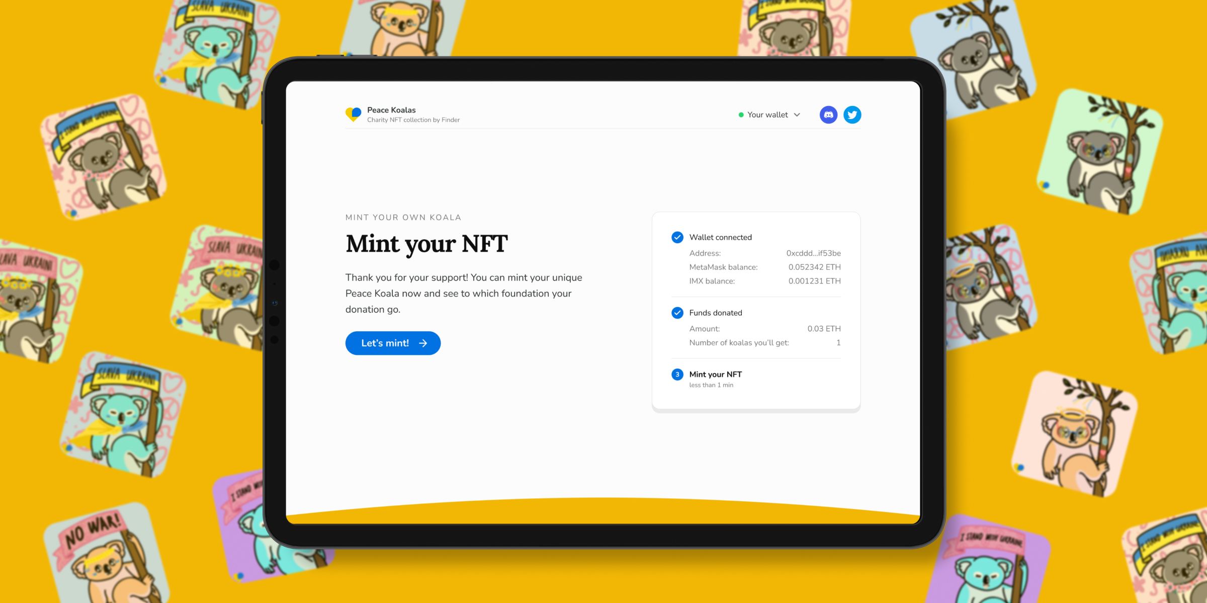 Making NFT minting simple enough for anyone — Charity NFT minting experience for Finder.com